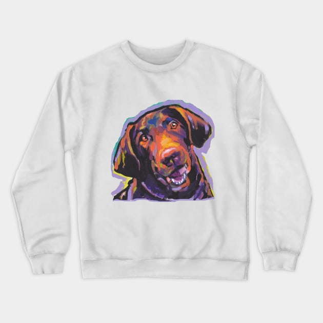 Chesapeake Bay Retriever Dog Bright colorful pop dog art Crewneck Sweatshirt by bentnotbroken11